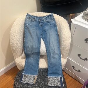 Ladies cuffed heans with studds size 26